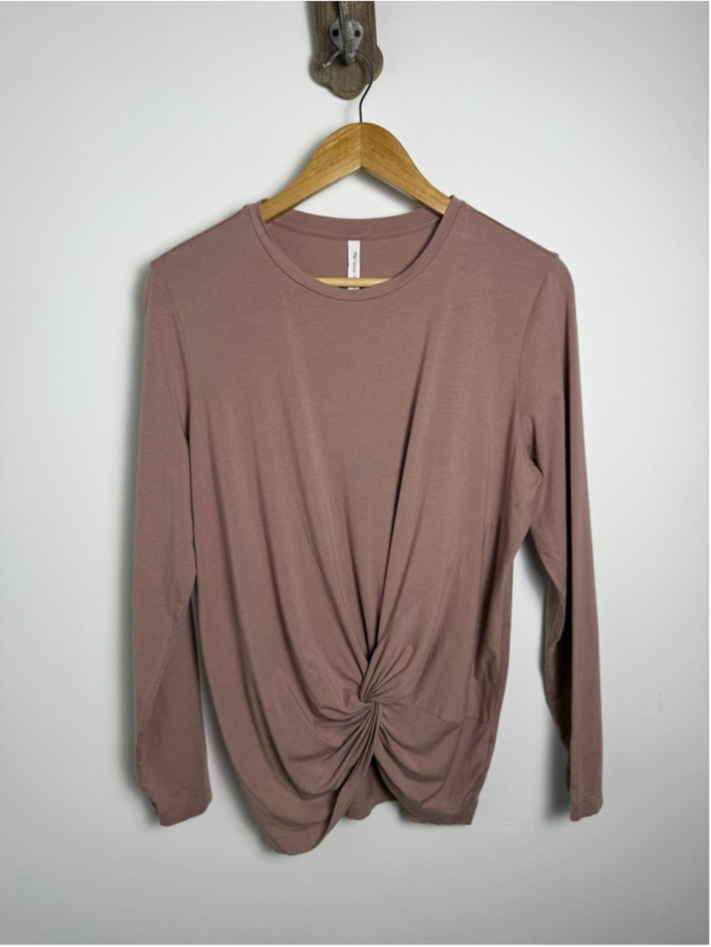 Babaton Dusty Rose Twist Front Draped Top M Minimalist